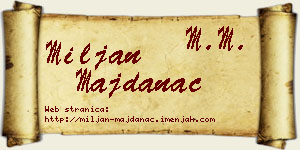 Miljan Majdanac vizit kartica